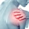 Acute pain in a shoulder at the young women.