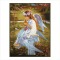 angel on a bench wall tapestry