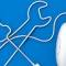 Mouse cord tools symbol blue